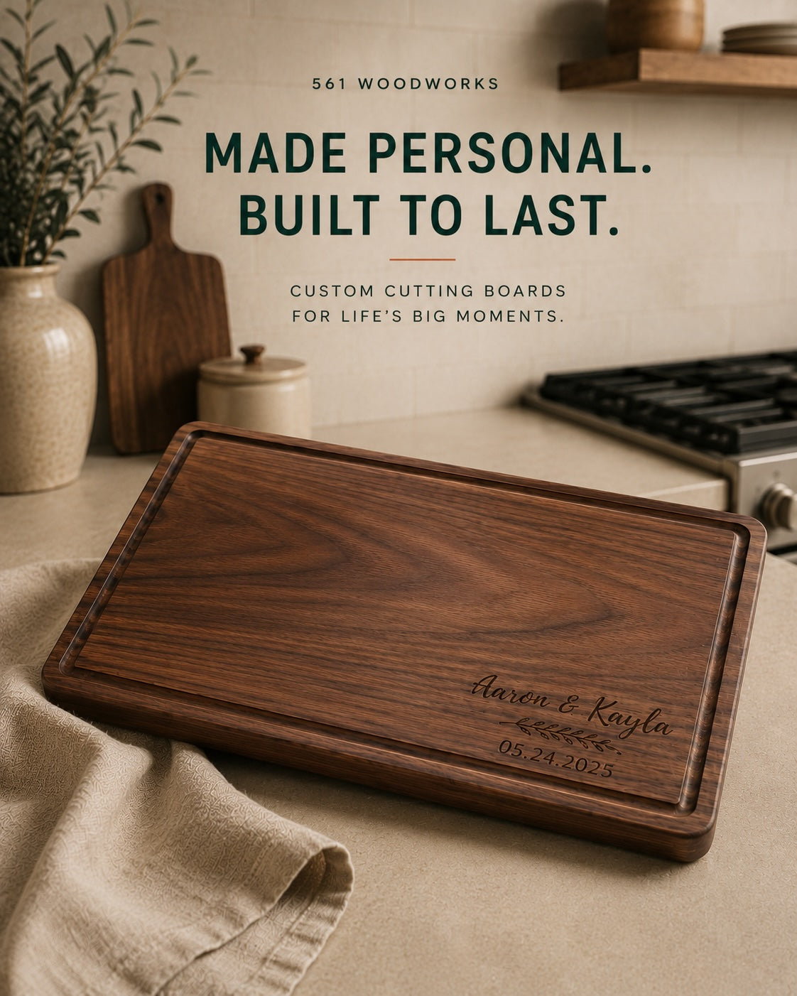 Personalized Premium Hardwood Cutting Board